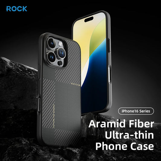 ROCK Aramid Fiber Magnetic Case for iPhone 16 Pro Max Military Grade Shockproof Cover for iPhone 16 Pro Compatible with MagSafe - Caseverse