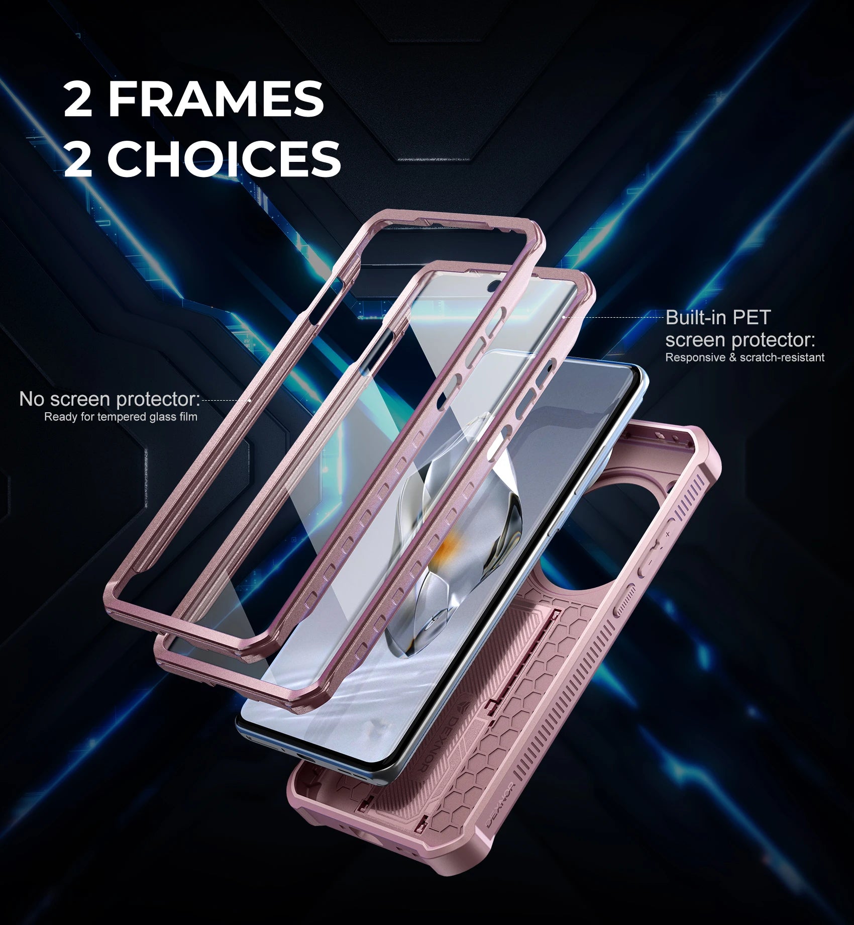 For OnePlus 12 5G (2024) Case Full Body Bumper Military Grade Armor Shockproof Shell Case Bracket with Built in Screen Protector - Caseverse