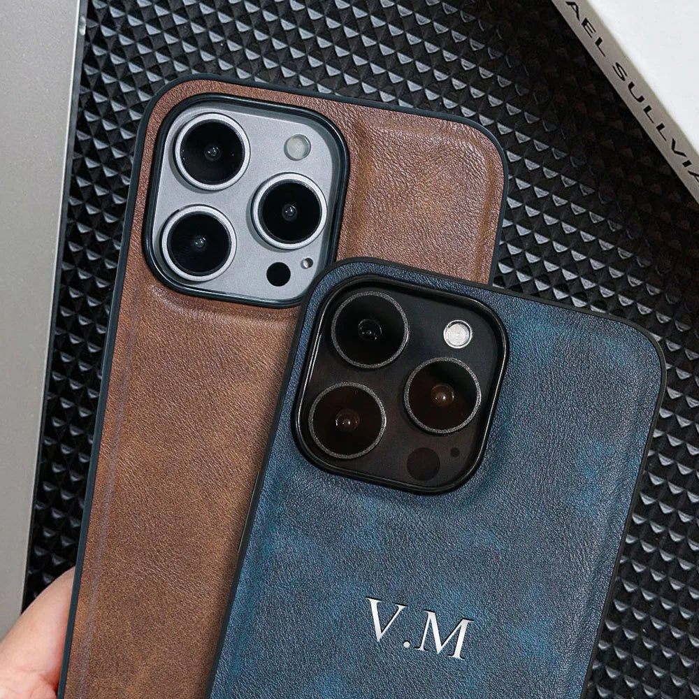 Leather Personalized Customized Initials Name Case For iPhone 16 15 14 13 12 11Pro Max Cover Luxury DIY Engraved 14 15 16 Plus Caseverse