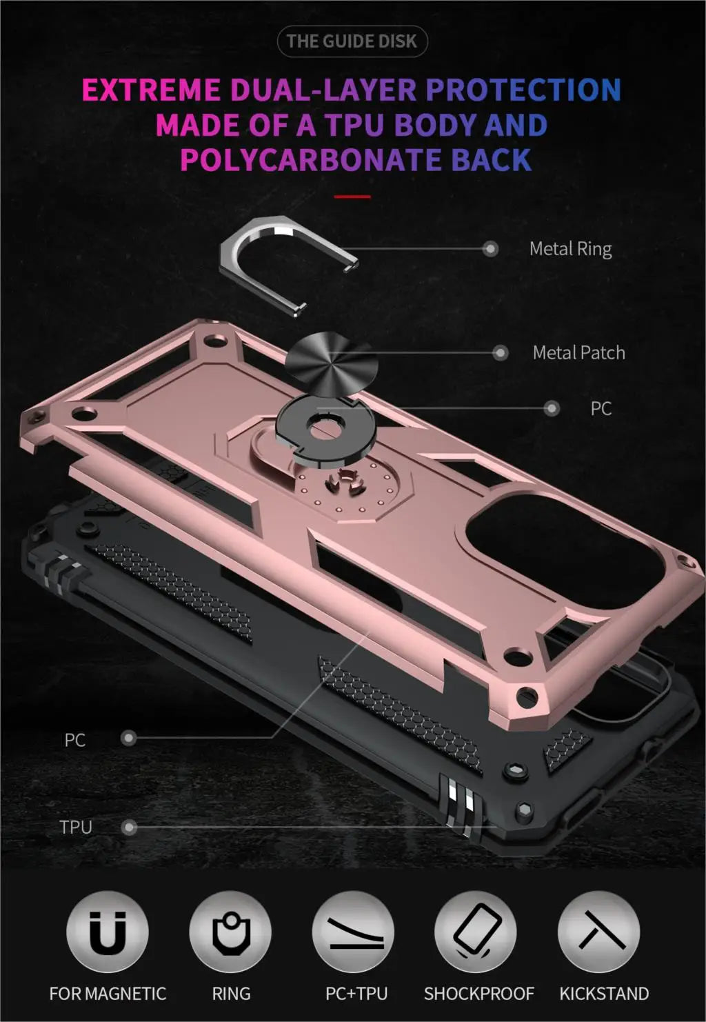 Cover Case for POCO F3 Armor Rugged Military Shockproof Ring Holder Magnet Phone Case for Xiaomi POCO F3 F 3 5G - Caseverse