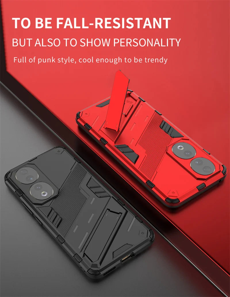 For Honor 90 Case Shockproof Rugged Hard PC Armor Phone Cases For Honor 90 Pro Honor90 Lite Car Magnetic Holder Stand Back Cover - Caseverse