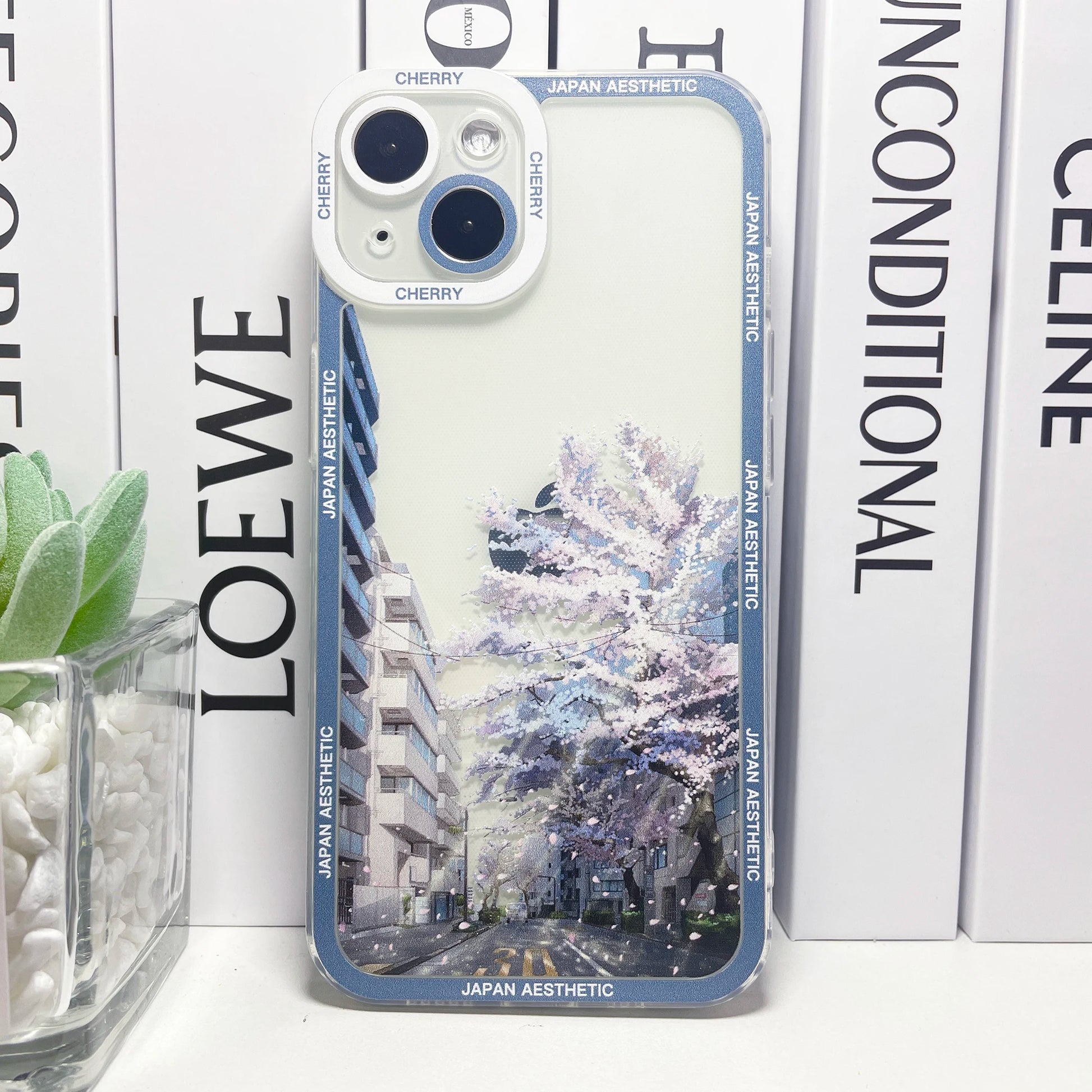 Japanese Anime Aesthetic Cherry Blossoms Silicone Phone Case For iPhone 16 15 14 13 12 11 Pro Max Min Plus Soft Cover - Caseverse