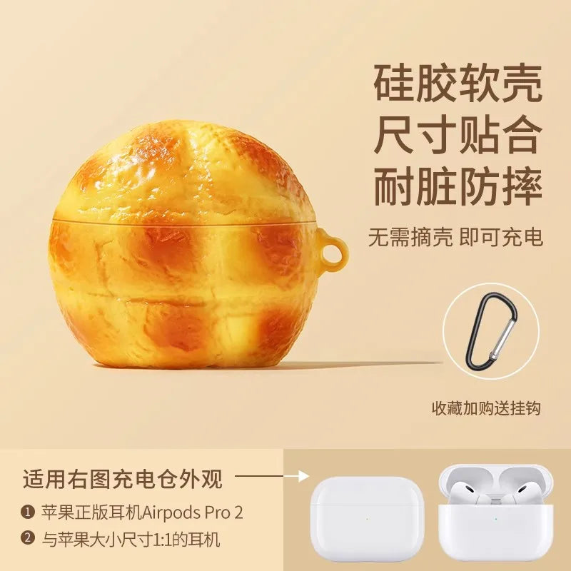 Toast Bread Donut Chocolate Cookies Case for Apple AirPods 4 1 2 3 Generation Cover for AirPods Pro 2nd Gen Air Pods Protective Caseverse
