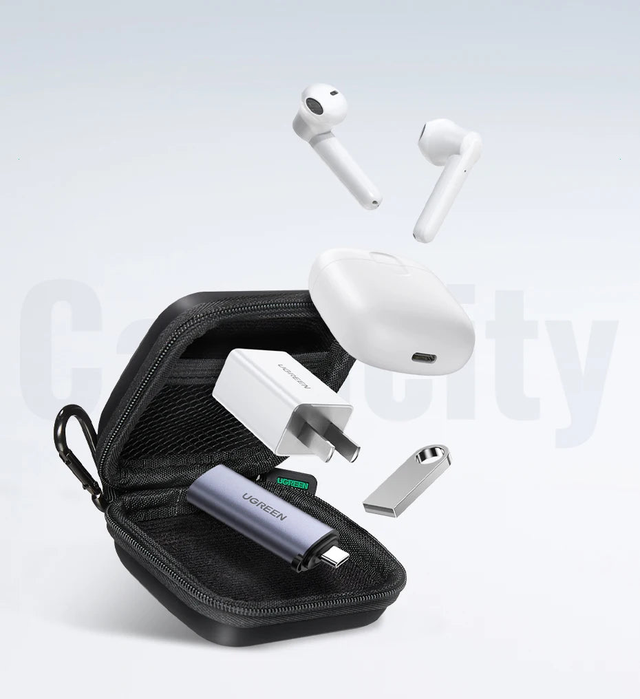 UGREEN Earphone Case Hard Headphone Bag For Airpods Earpods Sennheiser Ear Pads Wireless Bluetooth Earphone Accessories Caseverse