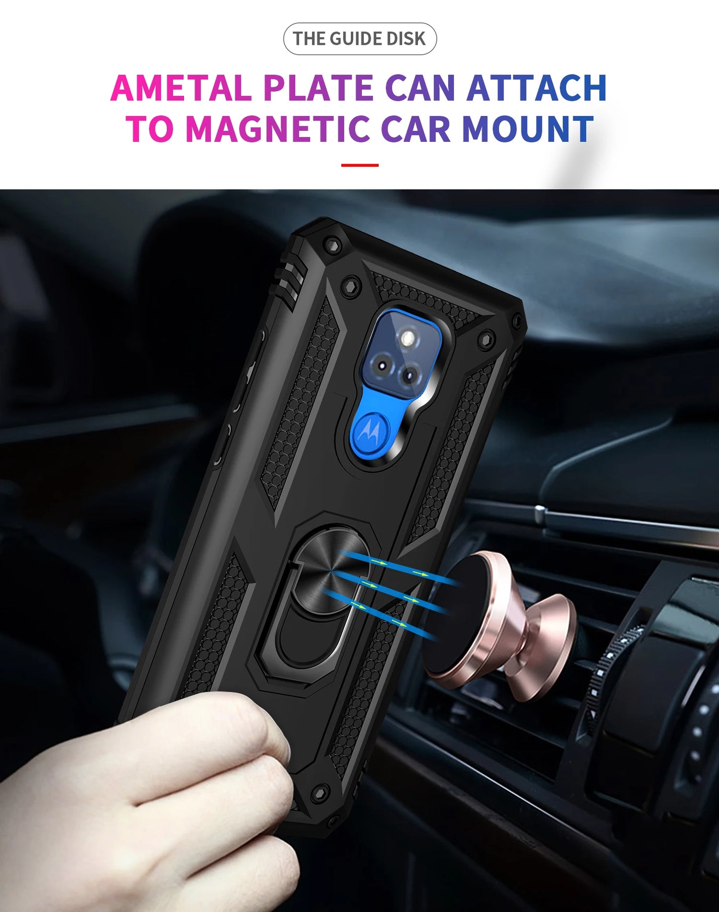 for Moto G Play Case for Phone Moto G Play 2021 Case Shockproof Armor Rugged Military Protective Car Holder Magnetic Cover - Caseverse
