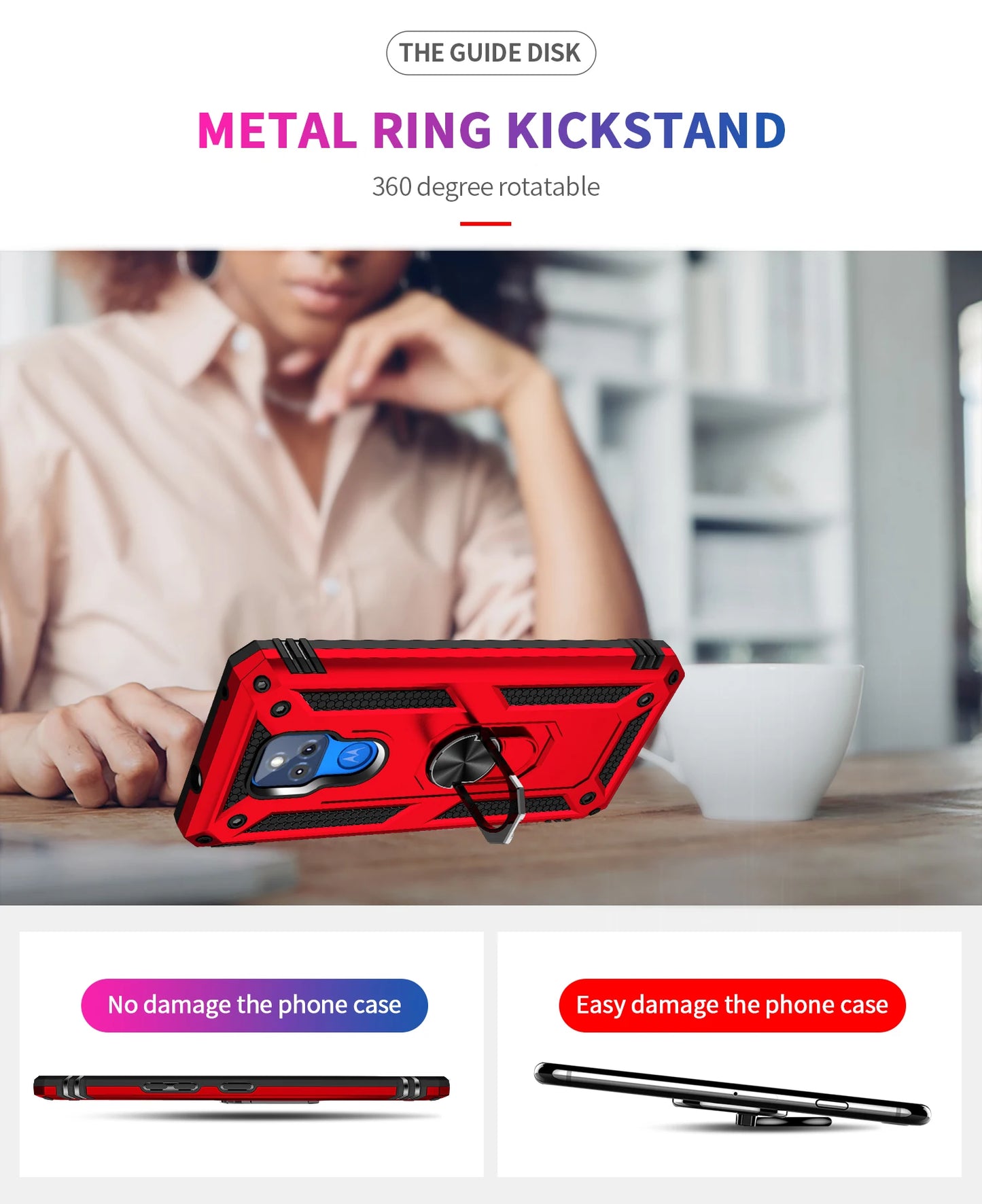 for Moto G Play Case for Phone Moto G Play 2021 Case Shockproof Armor Rugged Military Protective Car Holder Magnetic Cover - Caseverse