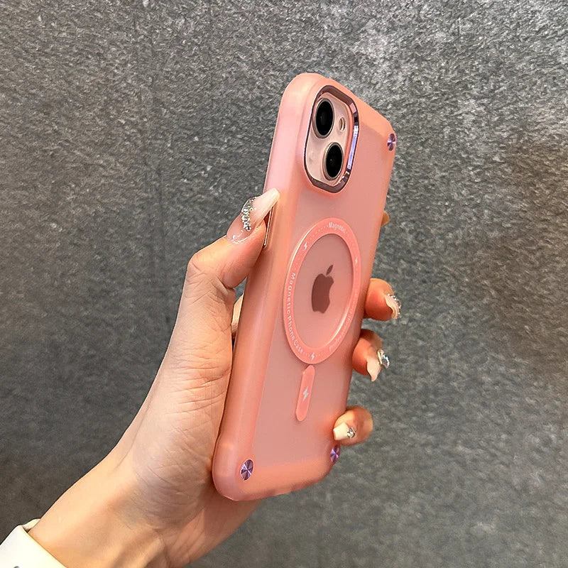 Military grade shockproof magsafe charging phone case for iPhone 15 14 13 12 Pro Max magnetic thicken corner silicone back cover - Caseverse