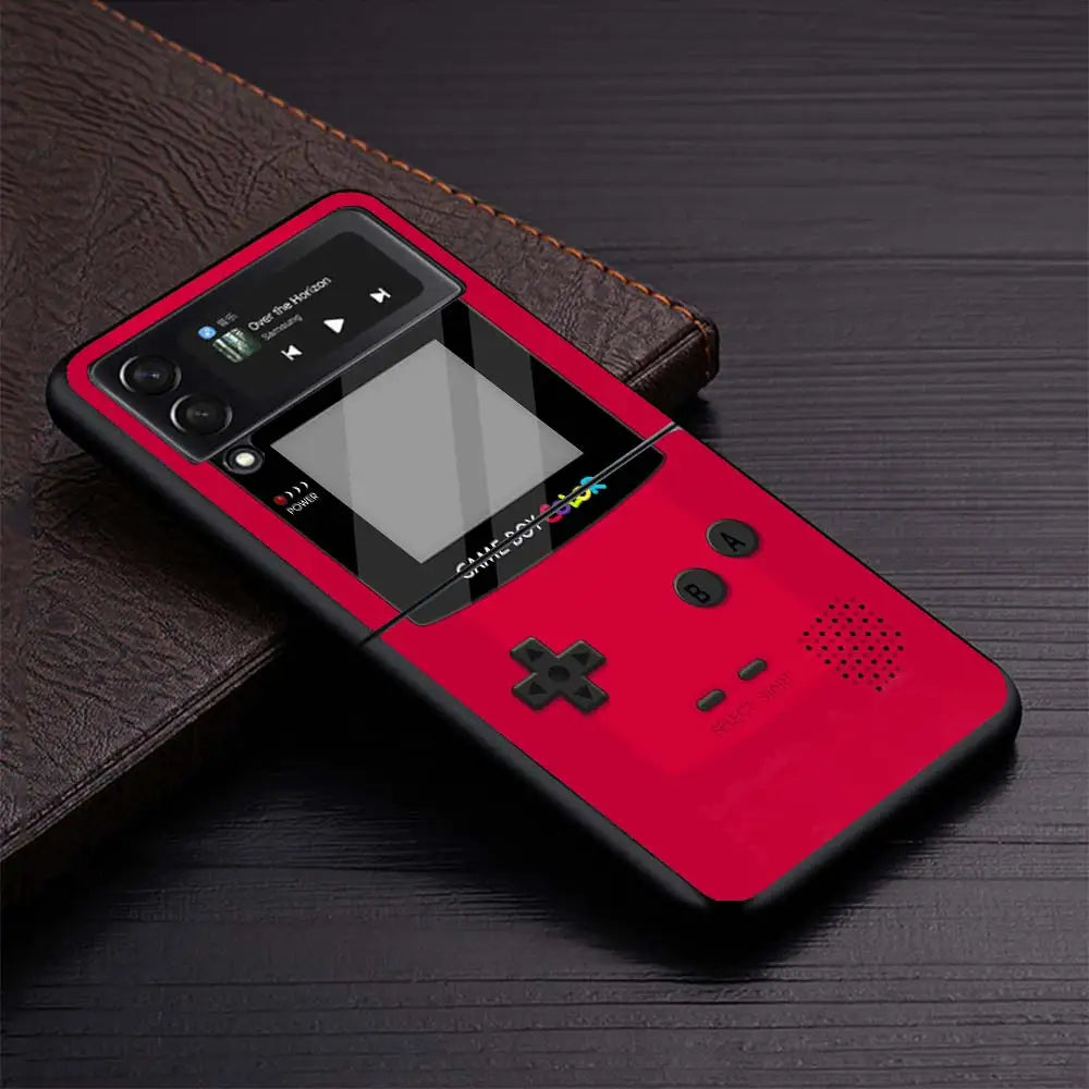 Gameboy Boy Game Phone Case for Samsung Galaxy Z Flip6 5G Flip4 Flip5 Flip3 Black Cover Z Flip 6 5 4 3 PC Shell Coque Galaxy Z F Caseverse