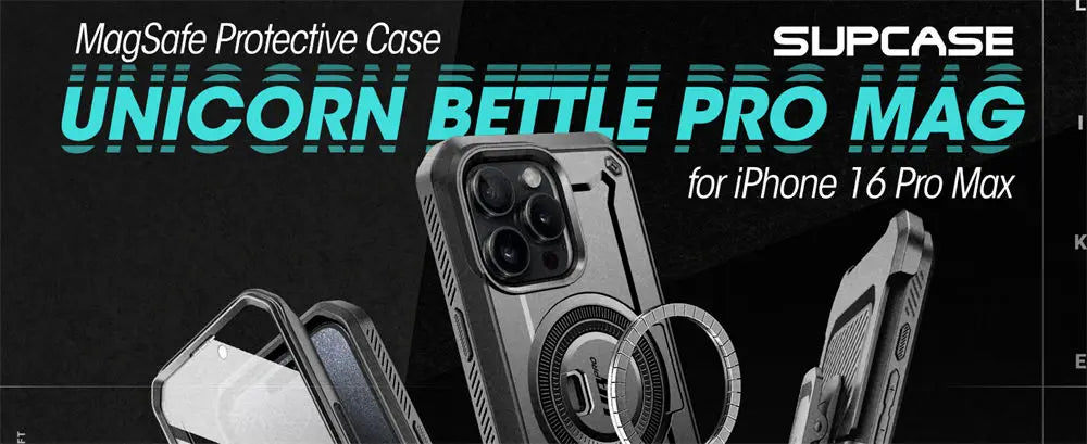 For iPhone 16 Pro Max Case 6.9“ 2024 SUPCASE UB Pro Mag Full Body Rugged Phone Case with Built-in Screen Protector Belt-Clip - Caseverse