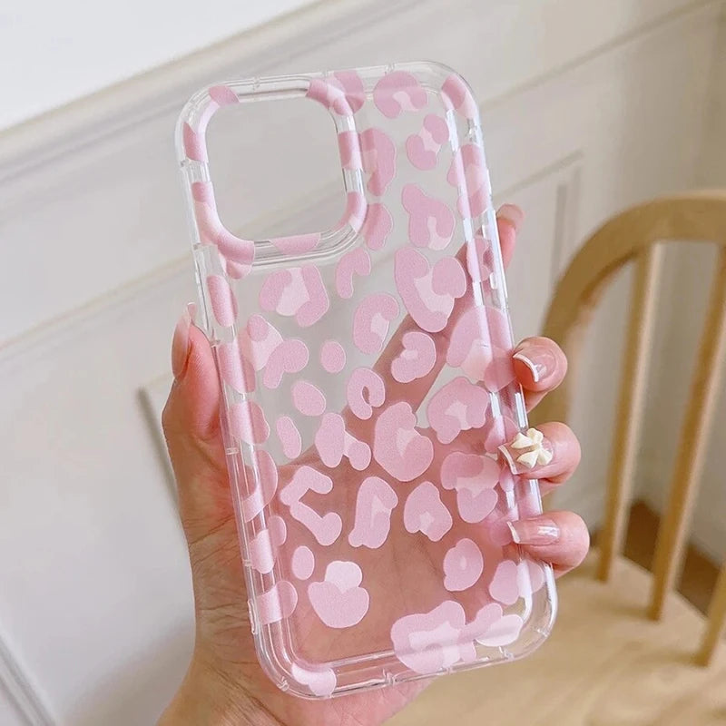 Leopard Design Stylish Pink Pattern Phone Case For iPhone 16 15 14 13 Pro Max 11 12Mini 16E SE 7 8 Plus X XR XS Soft Clear Cover - Caseverse
