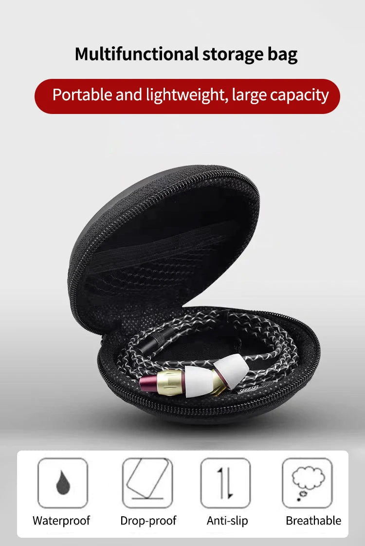 Bluetooth Headset Headphone Hard Case for Wired Earphones Storage Bag Case Portable Travel Shockproof Earbuds Carrying Pouch Bag Caseverse