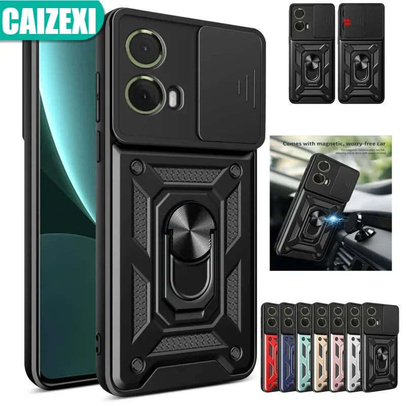 Shockproof Military Grade Armor Case For Moto G85 G75 G55 G45 G35 G15 G05 5G Magnetic Holder Ring Protect Cover - Caseverse