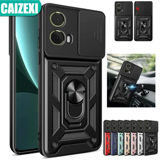 Shockproof Military Grade Armor Case For Moto G85 G75 G55 G45 G35 G15 G05 5G Magnetic Holder Ring Protect Cover - Caseverse