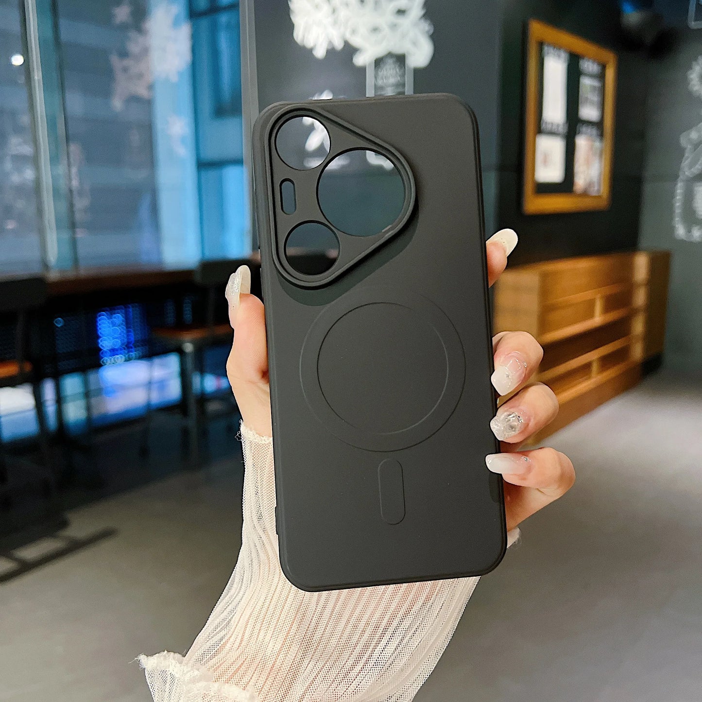 Silicone Magnetic Phone Case for Huawei Pura 70 Pro Plus Ultra Magsafe Wireless Charging Anti Drop Protective Cover Bumper - Caseverse