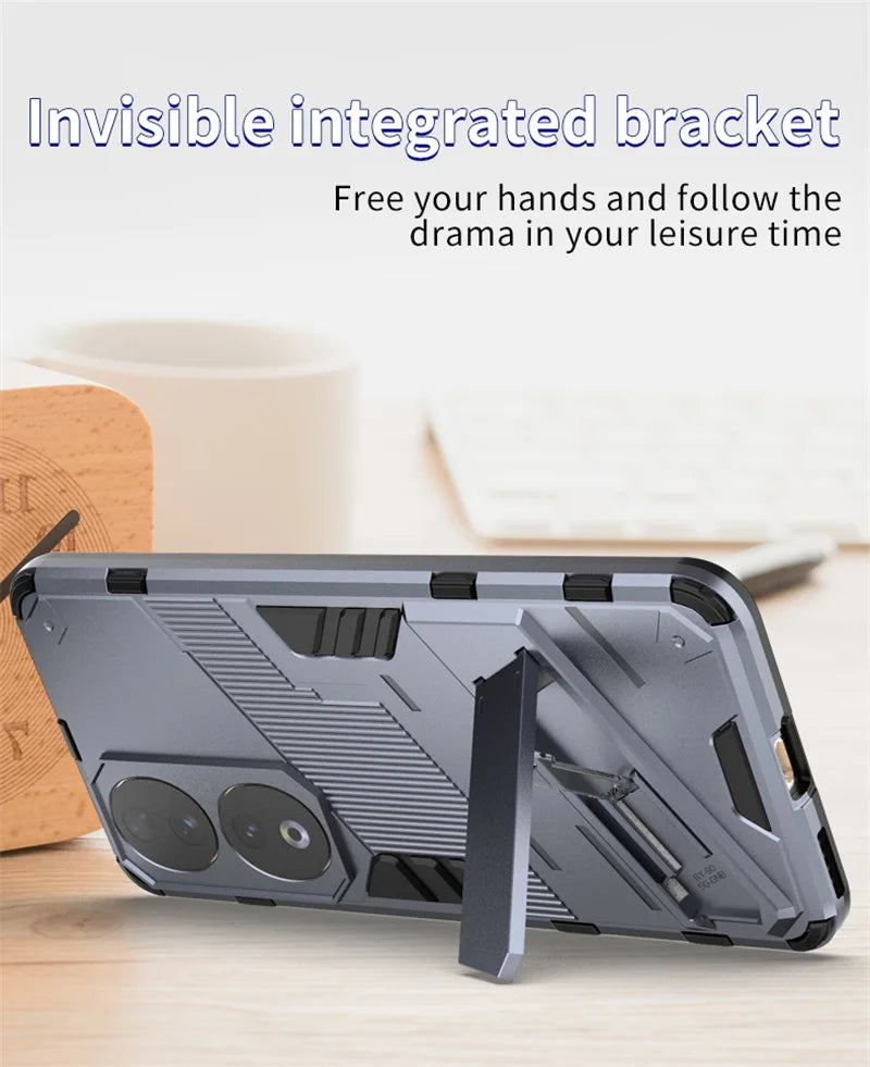 For Honor 90 Case Shockproof Rugged Hard PC Armor Phone Cases For Honor 90 Pro Honor90 Lite Car Magnetic Holder Stand Back Cover - Caseverse