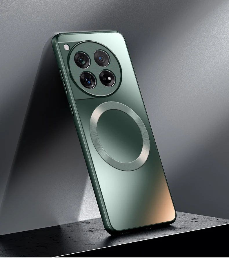 For OnePlus 12 Case Hard Matte Magnetic Wireless Charging MagSafe Protect Back Cover Case For OnePlus12 One Plus 12 Phone Shell - Caseverse