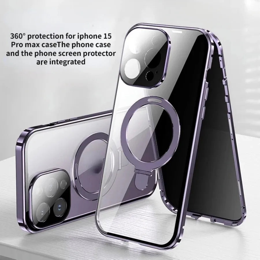 IPhone Anti-Peeping Privacy Screen Metal Bumper Magnetic Case Caseverse