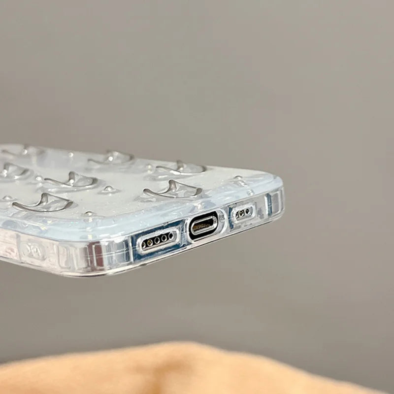 Cute Metal Love Heart Epoxy Glitter Phone Case For iPhone 16 15 14 13 12 11 Pro Max Plus Bling Clear Shockproof Soft Cover Caseverse