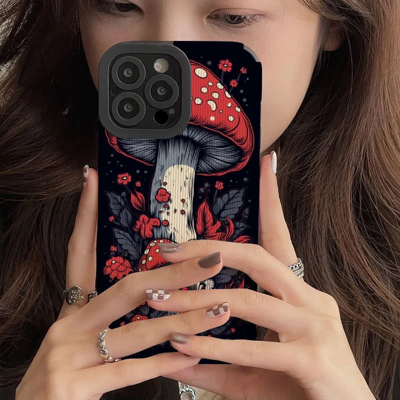 Aesthetic Art Mushroom Phone Cases for IPhone 11 Case 14 Pro Max 15 Pro Max IPhone Case for IPhone 13 - Caseverse