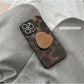 Stylish Personality Black Brown Amber Iceberg Pattern Magnetic With Holder Phone Cover Case for iPhone 16 15 14 13 12 Pro Max - Caseverse