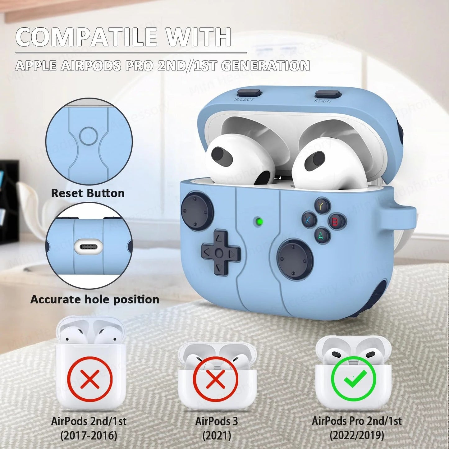 for AirPods 3rd generation charging case With cleaning kits for apple airpods airpod 3 silicone case 3D Game controller Caseverse