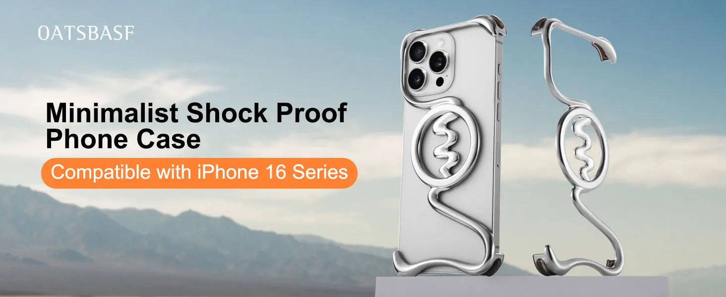 Oatsbasf Metal Phone Case for iPhone 16/16 Pro/16 Pro Max Ultra-thin Frameless Magsafe Shockproof Minimalist Protective Covers Caseverse