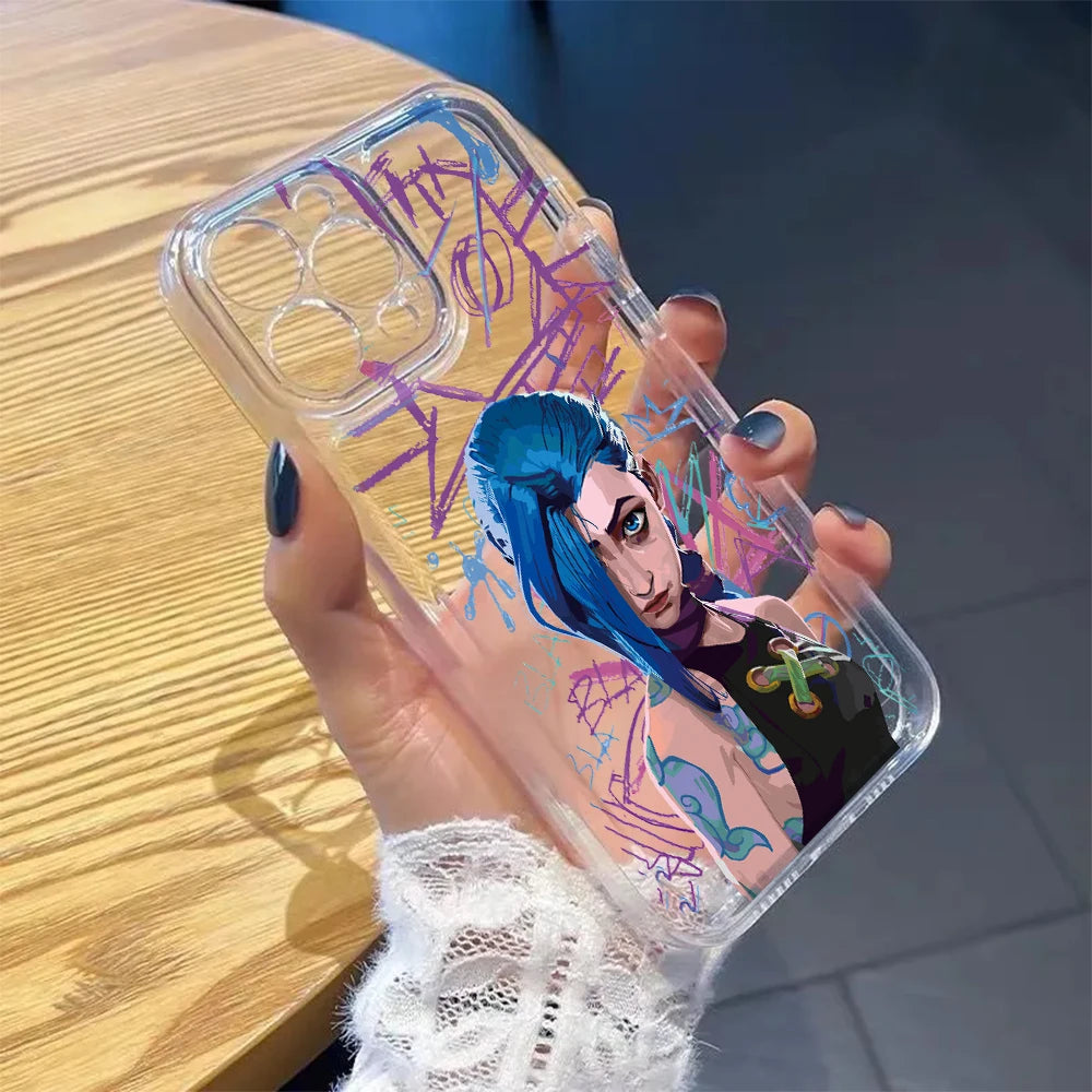 Graffiti Jinxs Phone Case for Samsung Galaxy S24 S23 S22 S21 S20 S10 FE Ultra Plus 5G Note 20 10 Pro Clear Soft Cover - Caseverse