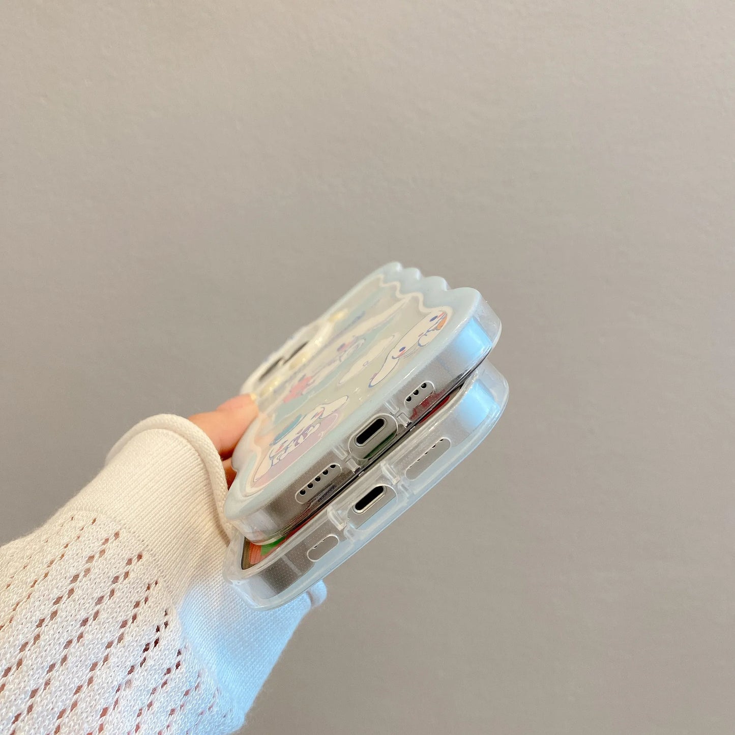 Kawaii Sanrio Cinnamoroll With Bracelet Bracket Phone Case For iPhone 15 14 13 12 11 Pro Max XR XS MAX X 7 Back Cover Y2k Gift - Caseverse