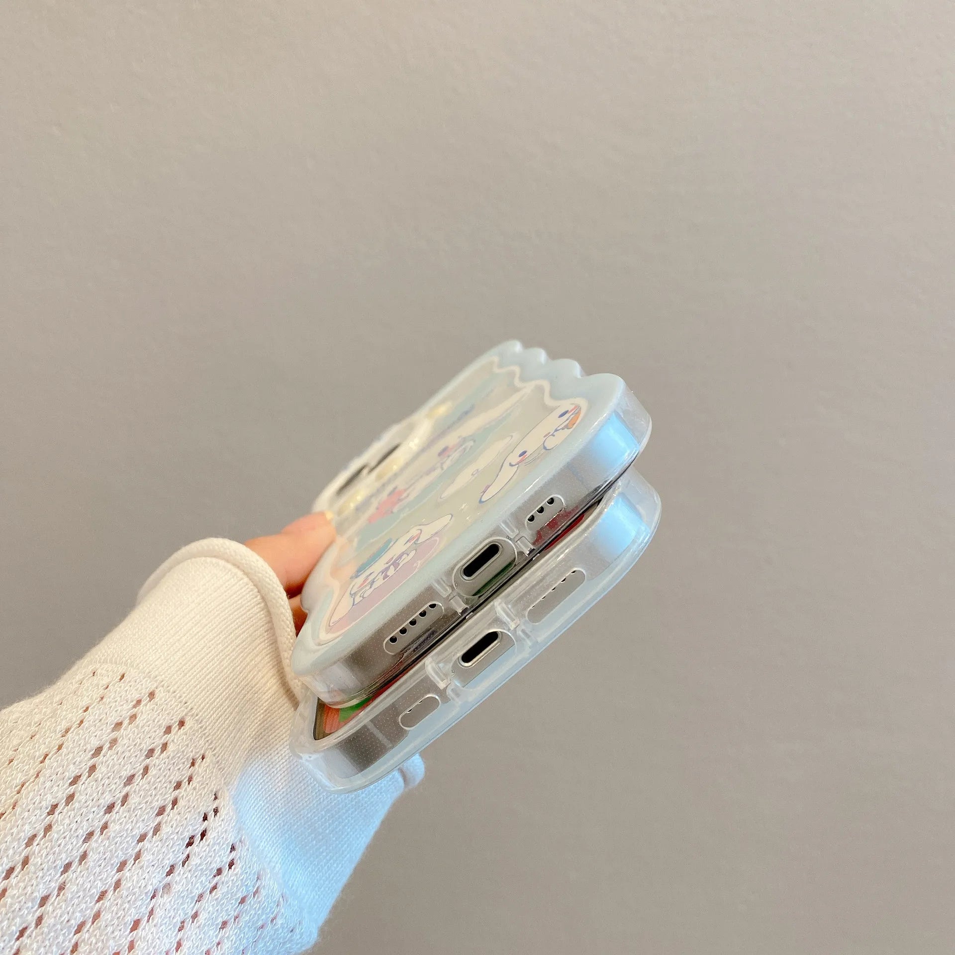 Kawaii Sanrio Cinnamoroll With Bracelet Bracket Phone Case For iPhone 15 14 13 12 11 Pro Max XR XS MAX X 7 Back Cover Y2k Gift - Caseverse