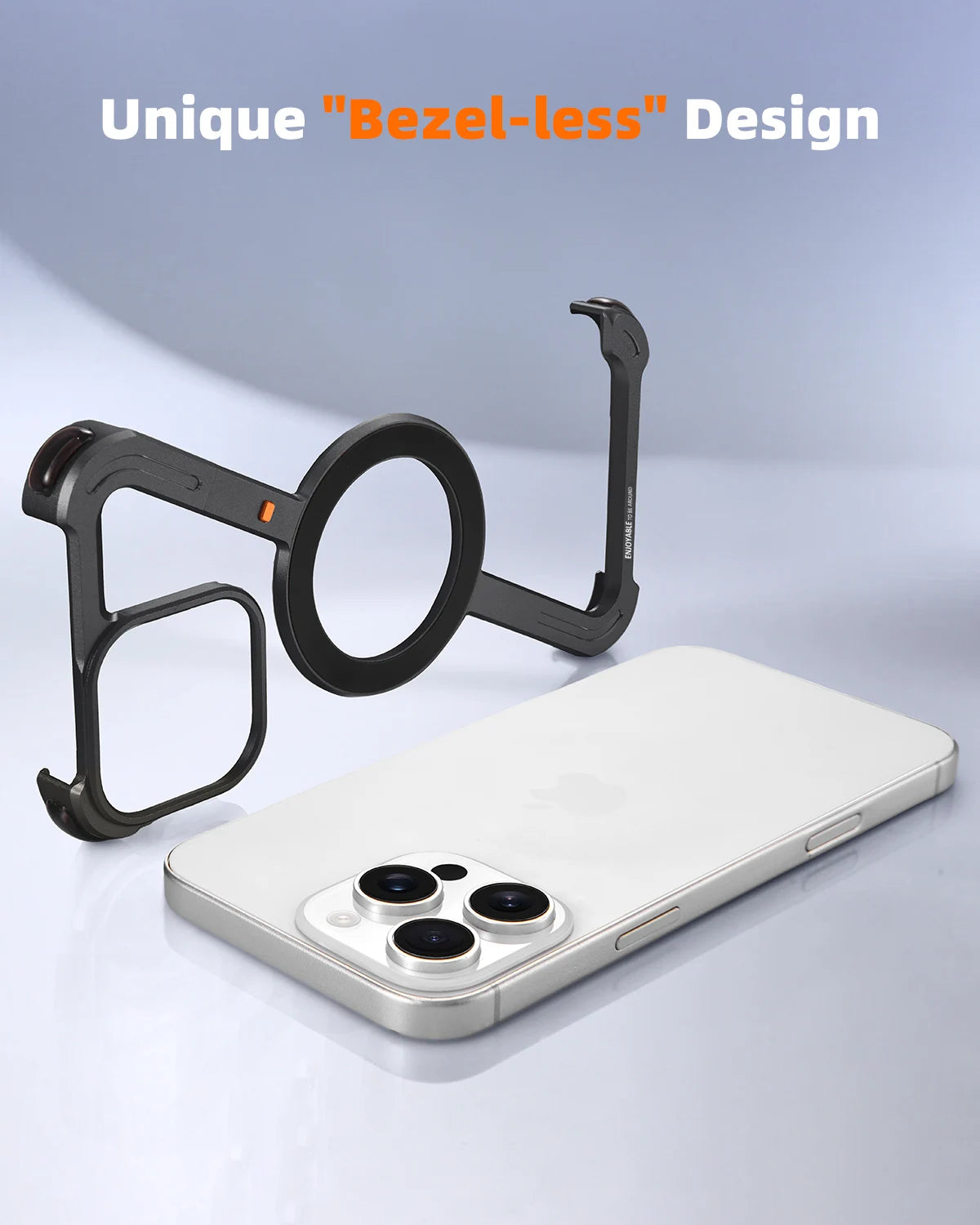 Eary Aluminum Alloy Z-Shape Phone Case for iPhone 16 Pro Max Metal Frameless Magnetic Bumper Minimalist Slim Protective Cover