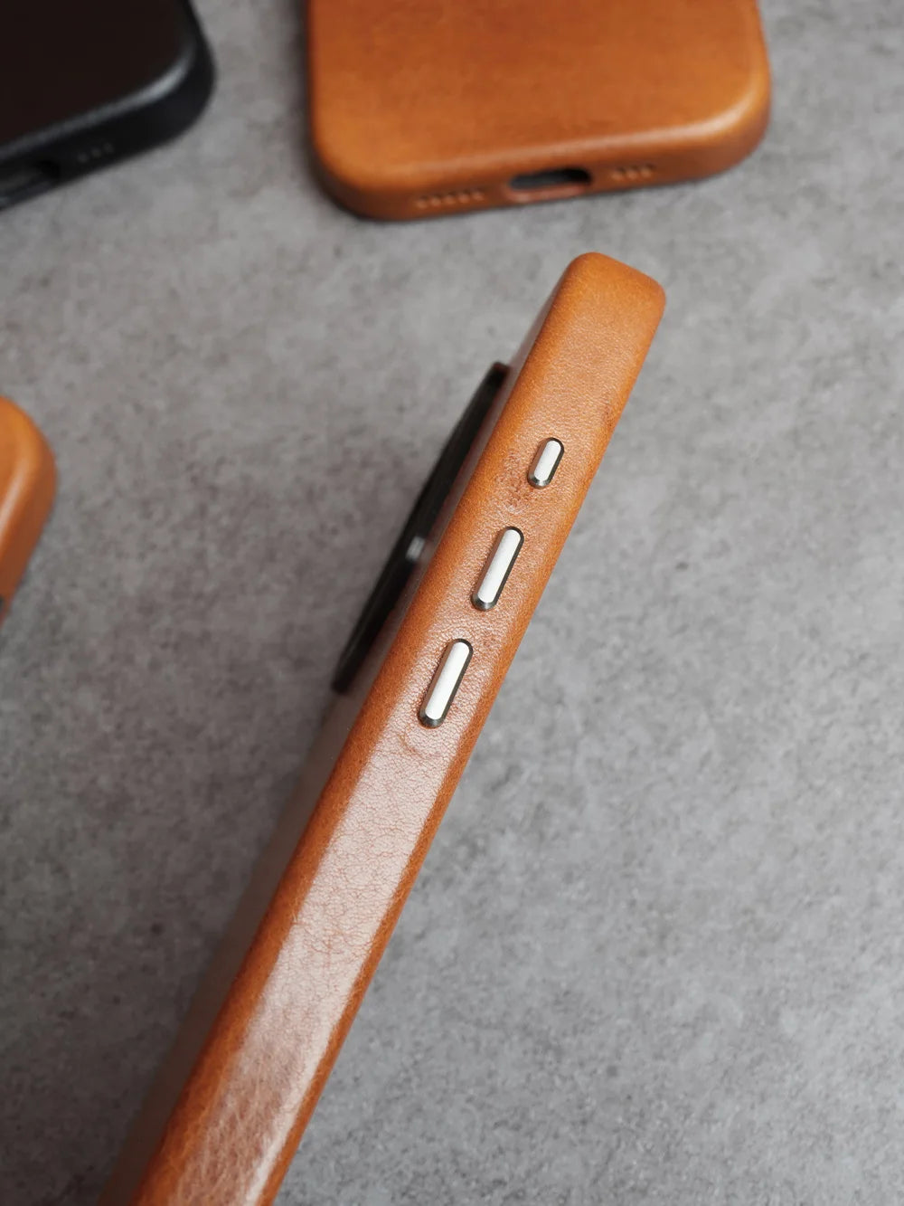 YMW Magnetic Genuine Leather Case for iPhone 16 Pro Max 15 14 Personality Cowhide Magnetic Phone Cover - Caseverse