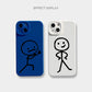 Cute Cartoon Matchman Matte Silicone Phone Case For iPhone 16 15 Soft Back Cover - Caseverse