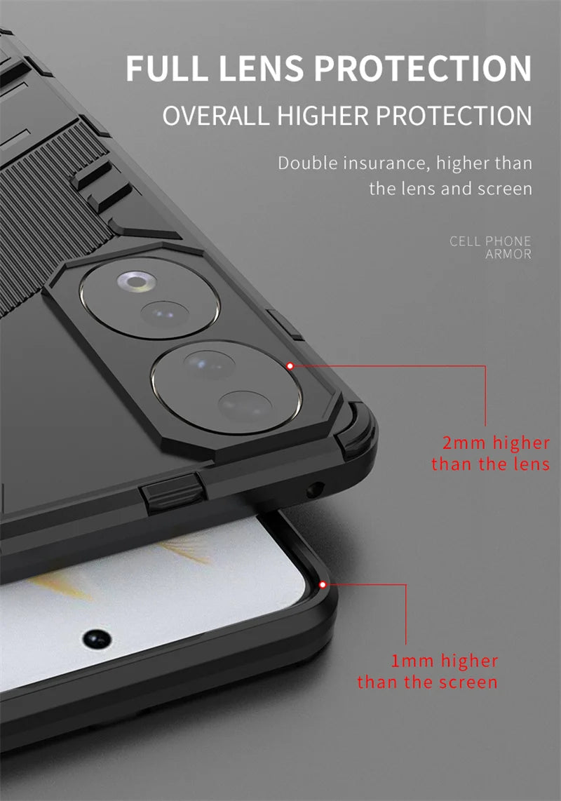 For Honor 90 Case Shockproof Rugged Hard PC Armor Phone Cases For Honor 90 Pro Honor90 Lite Car Magnetic Holder Stand Back Cover - Caseverse