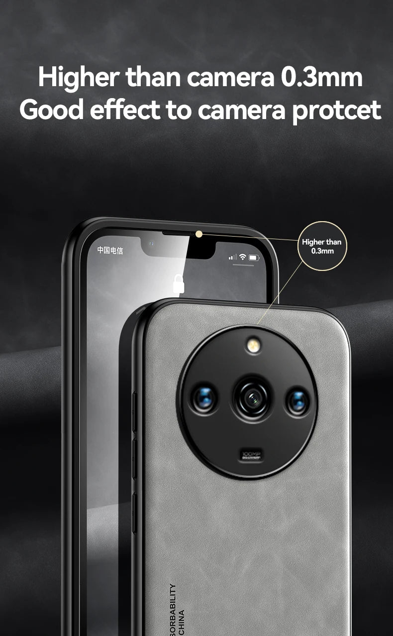 For Realme 11 Pro Plus Case Luxury Leather With Metal Plate Phone Cases For Realme 11 11Pro+ 5G Car Magnetic Holder Back Cover - Caseverse