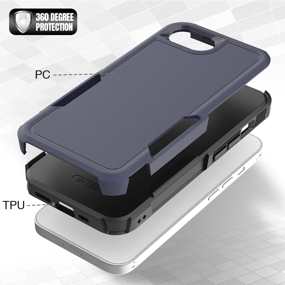 New TPU/PC Case for iPhone 16e / 16 Pro Max - Military Grade Shockproof Phone Cover Hybrid Armor Dual Layer Protection Shell - Caseverse