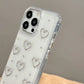 Cute Metal Love Heart Epoxy Glitter Phone Case For iPhone 16 15 14 13 12 11 Pro Max Plus Bling Clear Shockproof Soft Cover Caseverse
