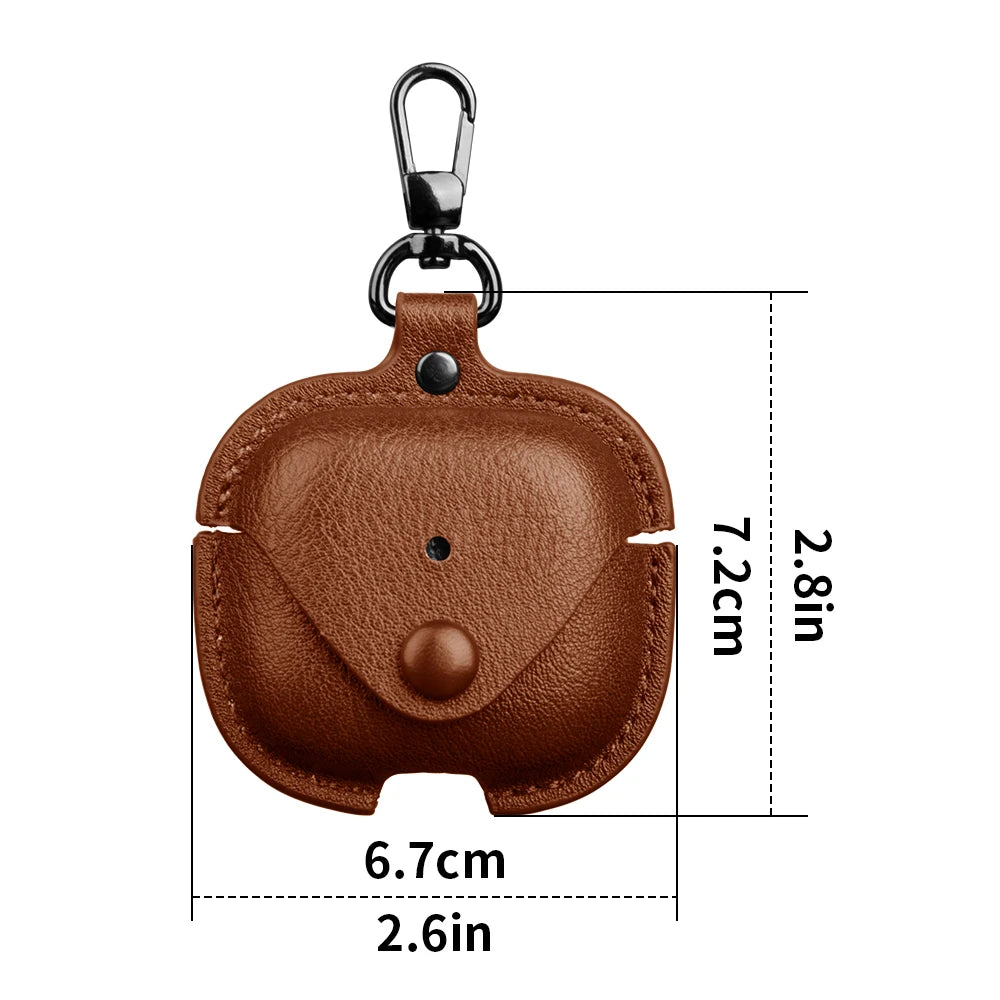 For Airpods 4 Case Leather Business Earphone Case Headset Shell Headphone Cover Luxury Leather PU Cover for airpods4 With Hook