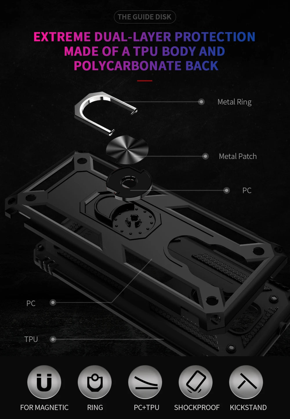 for Moto G Play Case for Phone Moto G Play 2021 Case Shockproof Armor Rugged Military Protective Car Holder Magnetic Cover - Caseverse