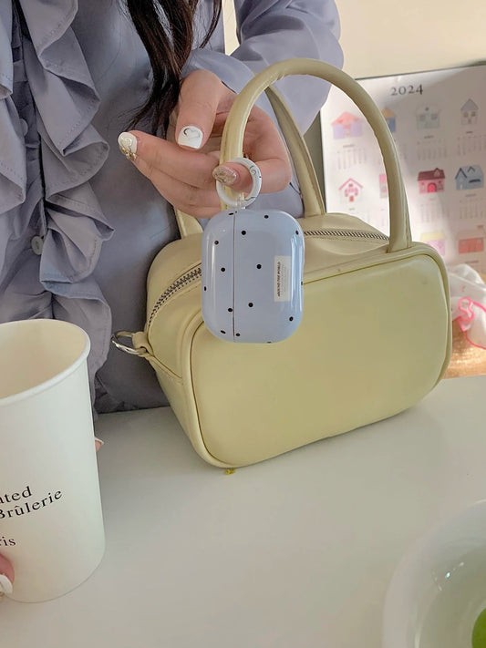 The Blue Polka Dot + Ring Is Suitable for Apple for Airpodspro2 Case/For Airpodspro Case/For Airpods4 Case/For Airpods3 Case/For Airpods2 Case/Fashion Earphone Case/Simple Earphone Case Caseverse