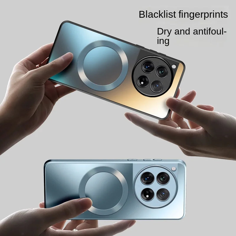 For OnePlus 12 Case Hard Matte Magnetic Wireless Charging MagSafe Protect Back Cover Case For OnePlus12 One Plus 12 Phone Shell - Caseverse