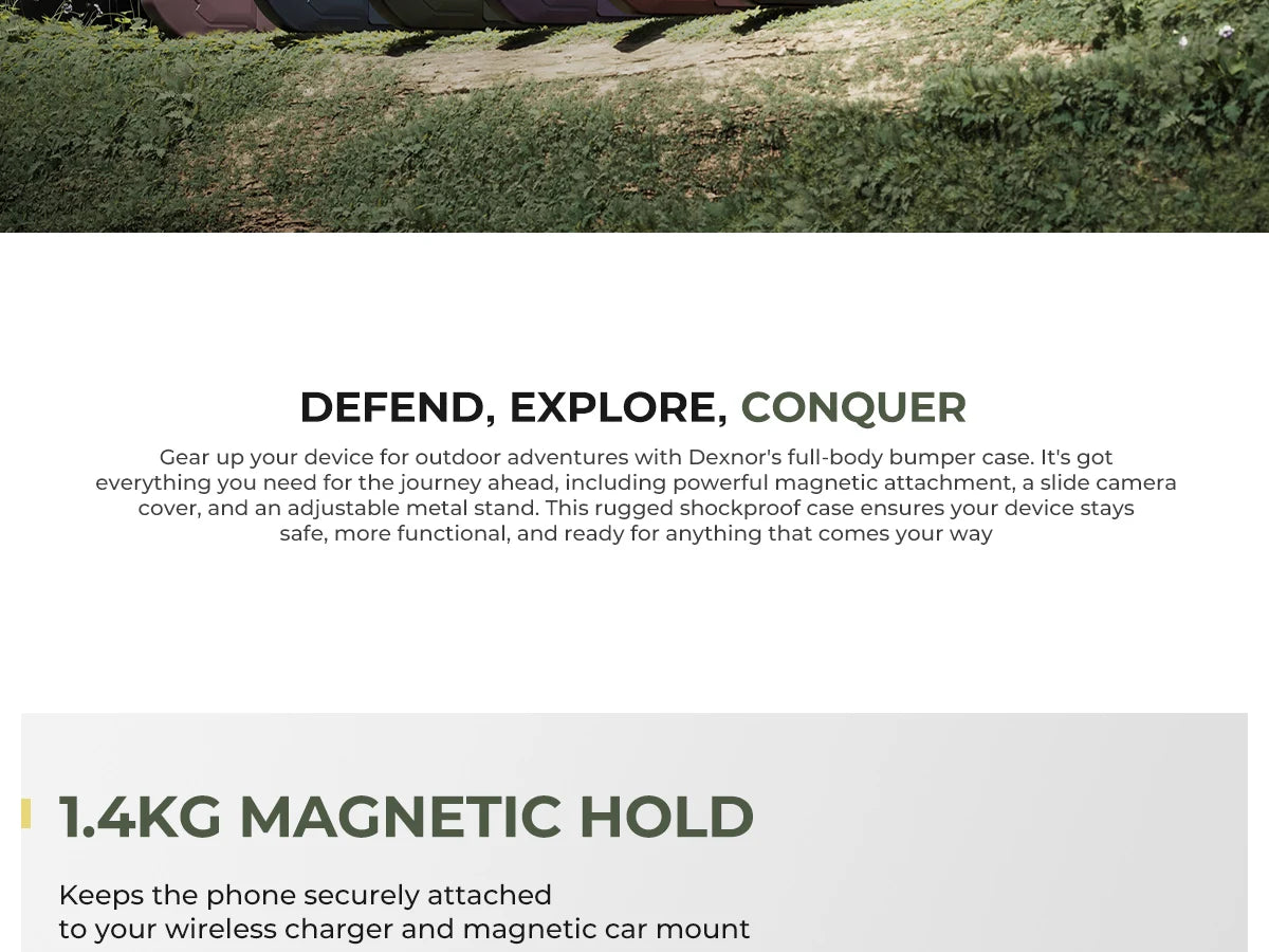 For iPhone 16 Pro Max Rugged Armor Shockproof Case with Built-in Sliding Camera Cover and Built-in Screen Protector Kickstand - Caseverse