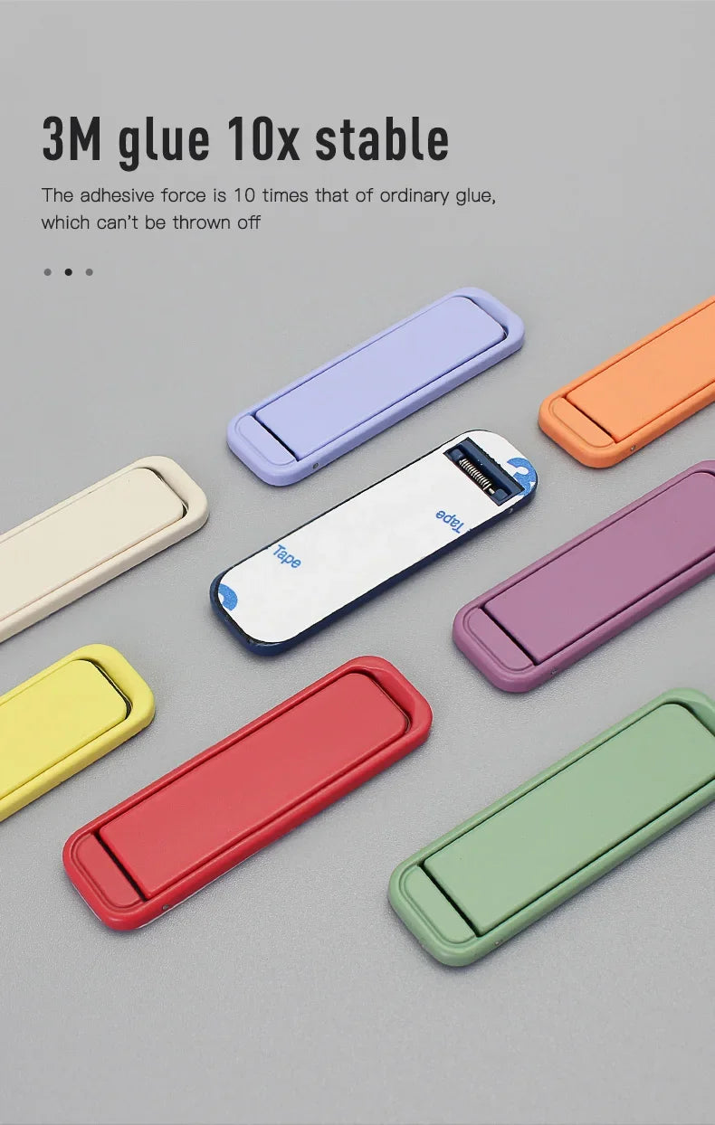 Mobile Phone Colourful Metal  Holder Strip Shape Back Sticker Stand Simple Portable Cellphone Bracket for iPhone 16 15 14 Xiaomi