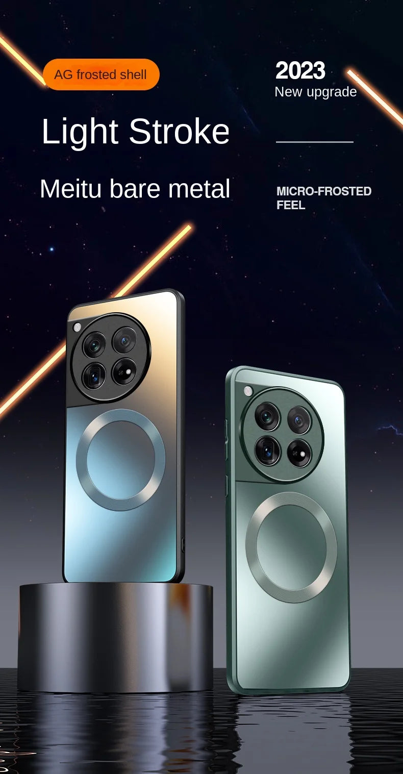 For OnePlus 12 Case Hard Matte Magnetic Wireless Charging MagSafe Protect Back Cover Case For OnePlus12 One Plus 12 Phone Shell - Caseverse