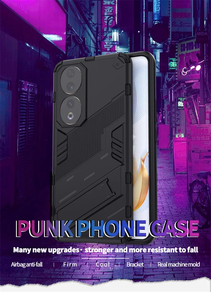 For Honor 90 Case Shockproof Rugged Hard PC Armor Phone Cases For Honor 90 Pro Honor90 Lite Car Magnetic Holder Stand Back Cover - Caseverse