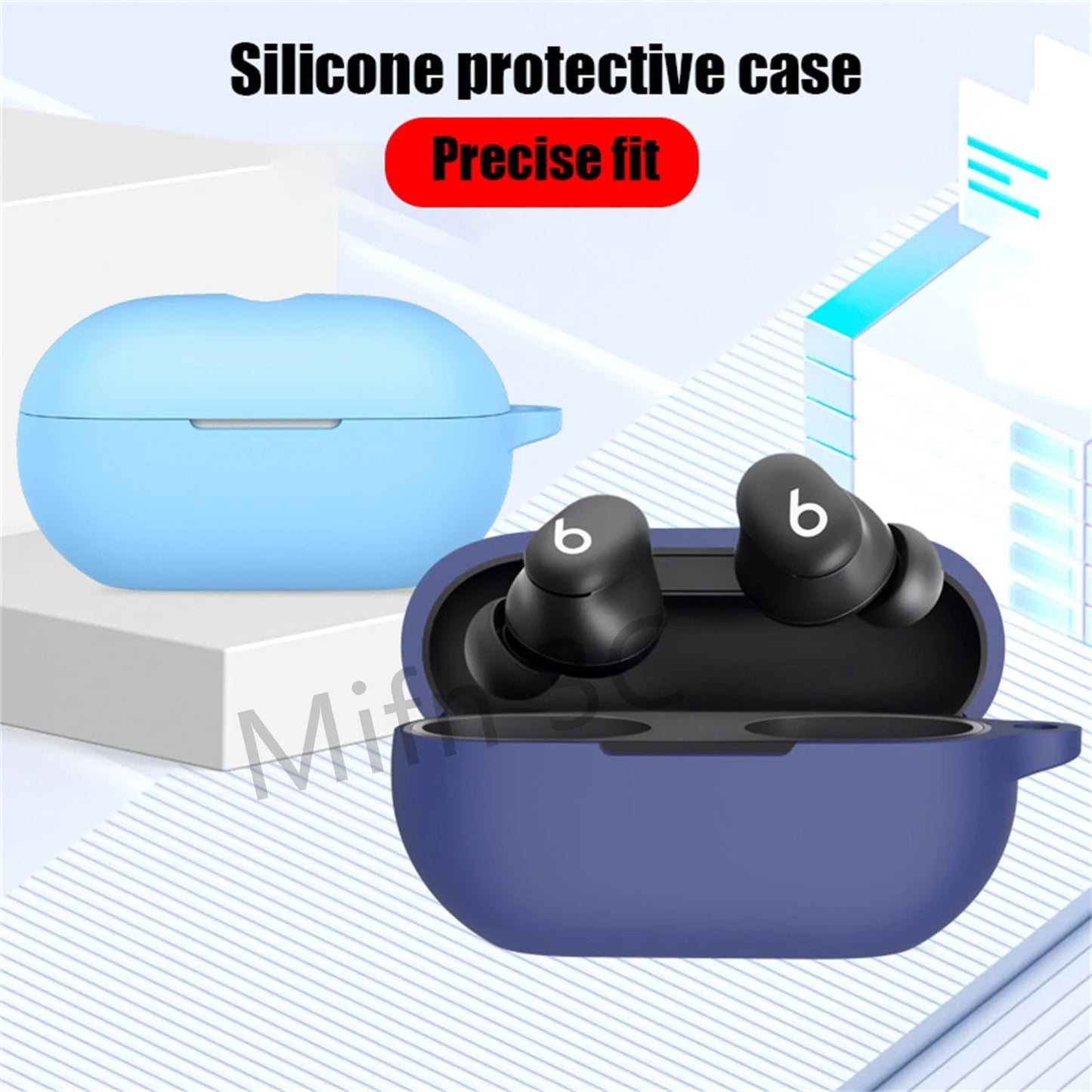 【Logo Visible 】Case for Beats Solo Buds with Keychain Soft Silicone Scratch Resistant Protective Case for Beats Solo Buds 2024 Caseverse