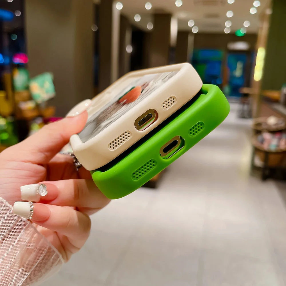 Candy Color Cute Cat Phone Case For iPhone 16, 15 Matte Shockproof Cover - Caseverse