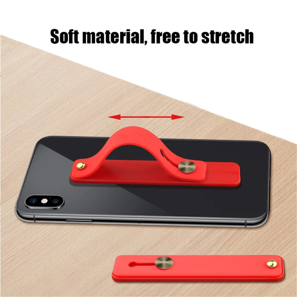 Push Pull Rainbow Phone Grip Silicone Phone Stand Finger Ring Holder Finger Strap Bracket Portable Telescopic Wrist Band - Caseverse
