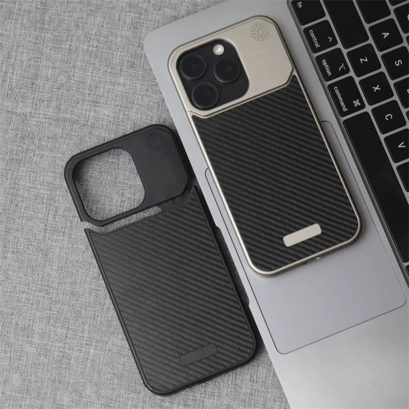 Luxury Forged Carbon Fiber Magsafe Phone Case For iPhone 16 16pro 15 Pro Max Wireless Charging Metal Frameless Shockproof Cover - Caseverse