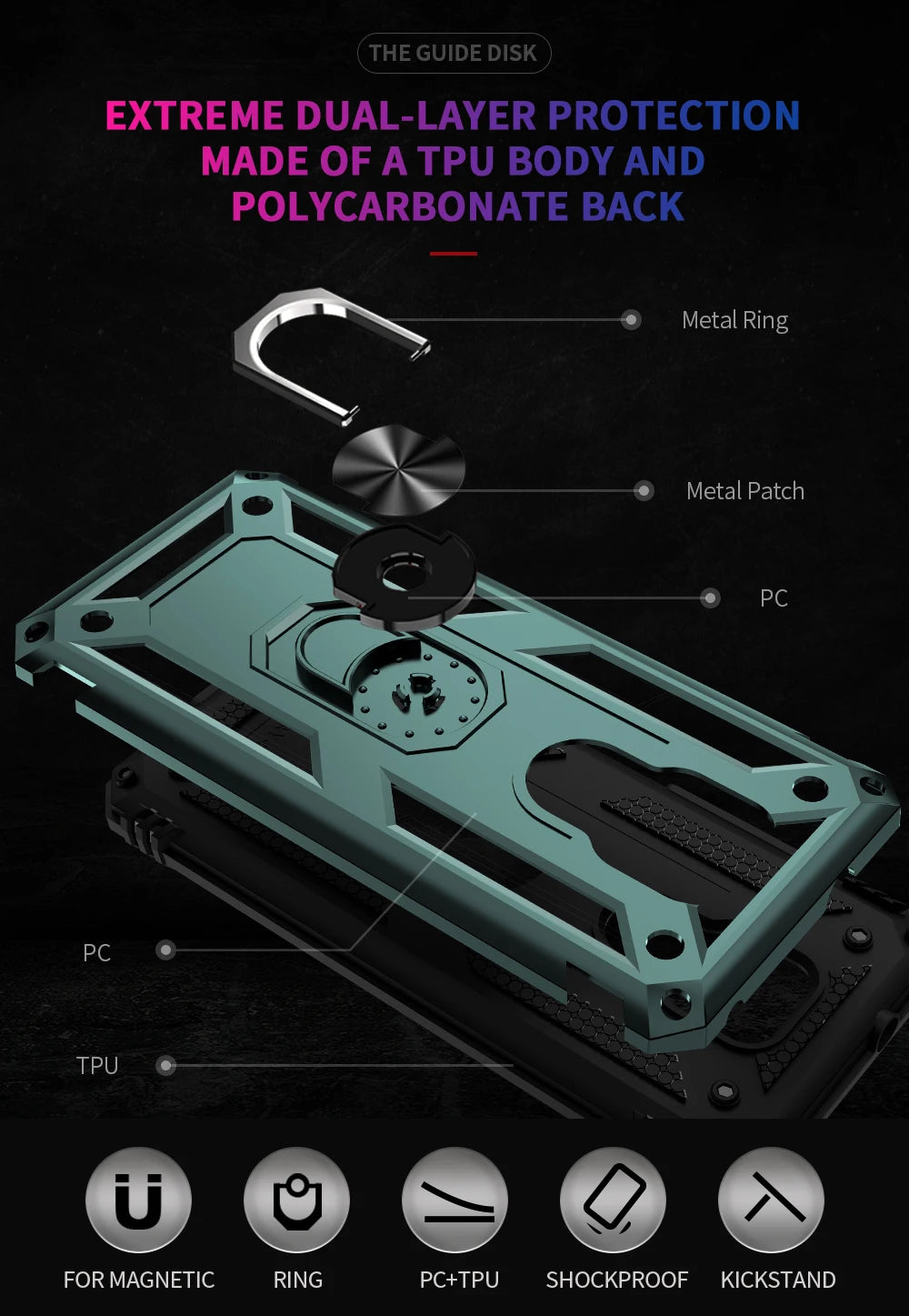for Moto G Play Case for Phone Moto G Play 2021 Case Shockproof Armor Rugged Military Protective Car Holder Magnetic Cover - Caseverse