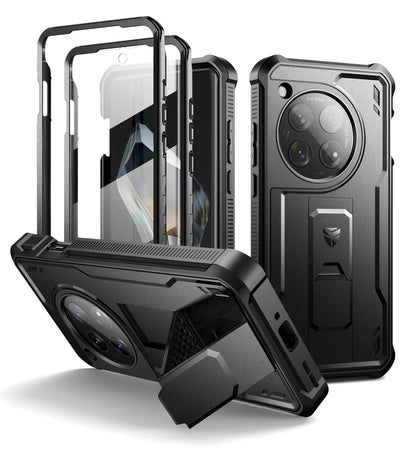 For OnePlus 12 5G (2024) Case Full Body Bumper Military Grade Armor Shockproof Shell Case Bracket with Built in Screen Protector - Caseverse